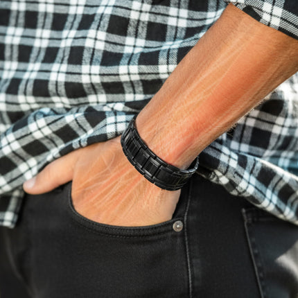 3x Strength Titanium Magnetic Bracelet for Men (Black)