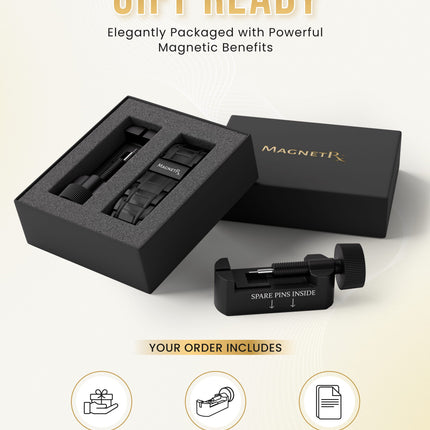 3x Strength Titanium Magnetic Bracelet for Men (Black)