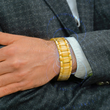 3x Strength Titanium Magnetic Bracelet for Men (Gold)