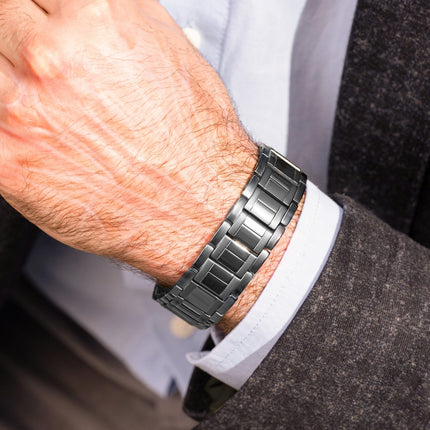 3x Strength Titanium Magnetic Bracelet for Men (Gunmetal)