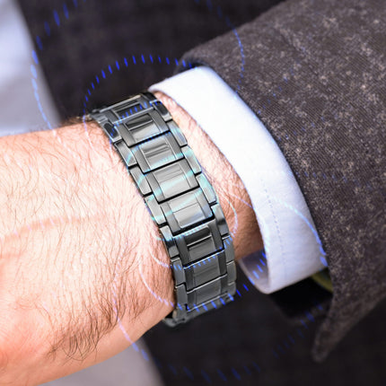3x Strength Titanium Magnetic Bracelet for Men (Gunmetal)