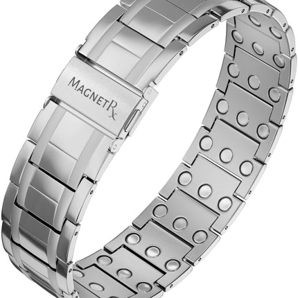 3x Strength Titanium Magnetic Bracelet for Men (Silver)
