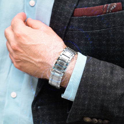 3x Strength Titanium Magnetic Bracelet for Men (Silver)