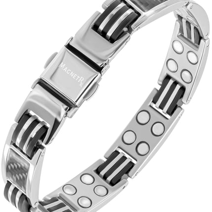 Carbon Fiber Magnetic Bracelet for Men (Silver)
