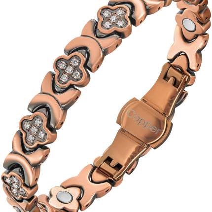 Copper Clover Magnetic Bracelet for Women
