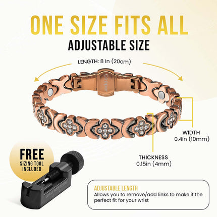 Copper Clover Magnetic Bracelet for Women