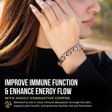 Copper Clover Magnetic Bracelet for Women