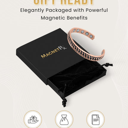 Curb Chain Inlay Copper Cuff Magnetic Therapy Bracelet for Men & Women