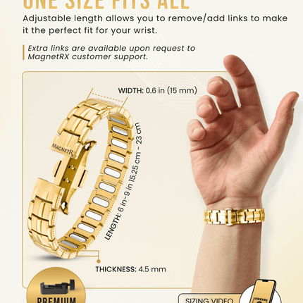 EllipseMAX Magnetic Bracelet for Men (Gold)