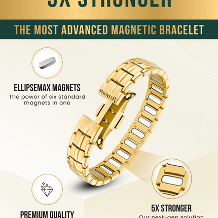 EllipseMAX Magnetic Bracelet for Men (Gold)