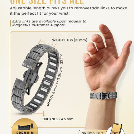 EllipseMAX Magnetic Bracelet for Men (Gunmetal)