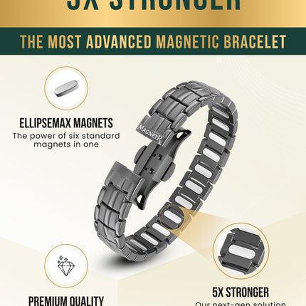 EllipseMAX Magnetic Bracelet for Men (Gunmetal)