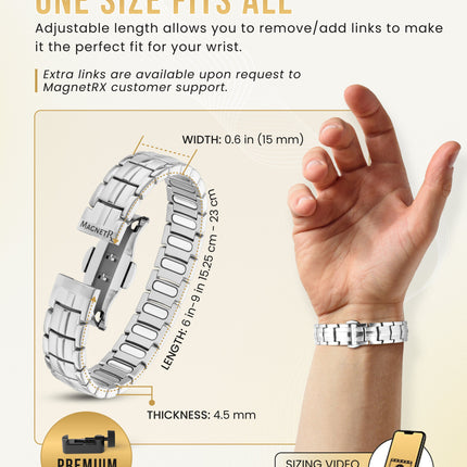 EllipseMAX Magnetic Bracelet for Men (Silver)