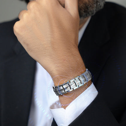 EllipseMAX Magnetic Bracelet for Men (Silver)