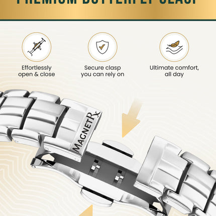 EllipseMAX Magnetic Bracelet for Men (Silver)