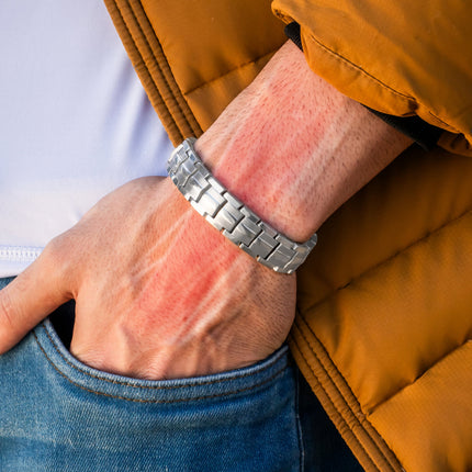 EllipseMAX Magnetic Bracelet for Men (Silver)
