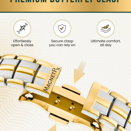 EllipseMAX Magnetic Bracelet for Men (Silver & Gold)