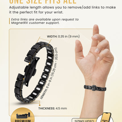 EllipseMAX Magnetic Bracelet for Women (Black)
