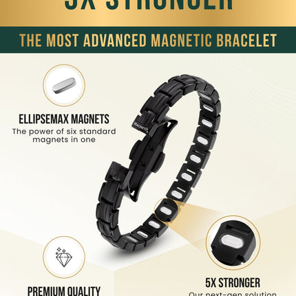 EllipseMAX Magnetic Bracelet for Women (Black)