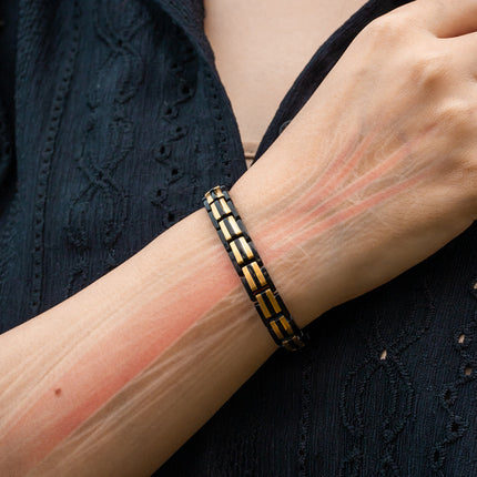 EllipseMAX Magnetic Bracelet for Women (Black & Gold)