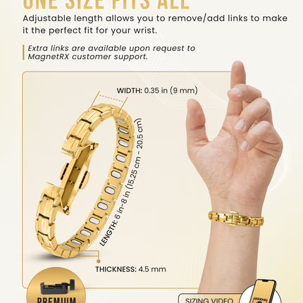 EllipseMAX Magnetic Bracelet for Women (Gold)