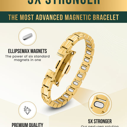 EllipseMAX Magnetic Bracelet for Women (Gold)