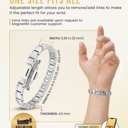 EllipseMAX Magnetic Bracelet for Women (Silver)