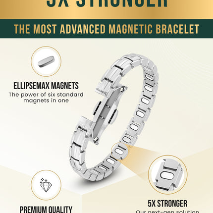 EllipseMAX Magnetic Bracelet for Women (Silver)