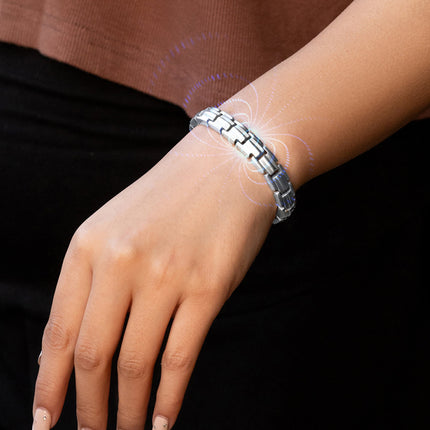 EllipseMAX Magnetic Bracelet for Women (Silver)