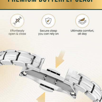 EllipseMAX Magnetic Bracelet for Women (Silver)