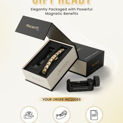 EllipseMAX Magnetic Bracelet for Women (Silver & Gold)
