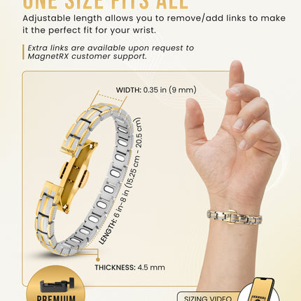 EllipseMAX Magnetic Bracelet for Women (Silver & Gold)