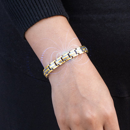 EllipseMAX Magnetic Bracelet for Women (Silver & Gold)