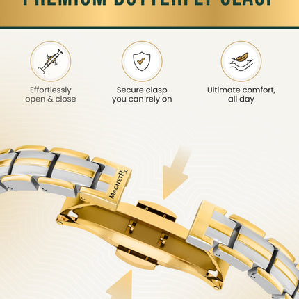 EllipseMAX Magnetic Bracelet for Women (Silver & Gold)