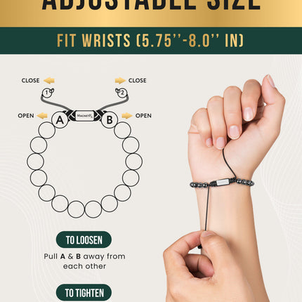 High Power Magnetic Hematite Bracelet Classic 6mm Bead