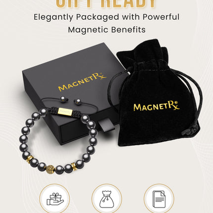 High Power Magnetic Hematite Bracelet Gold Zeus