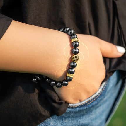 High Power Magnetic Hematite Bracelet Gold Zeus