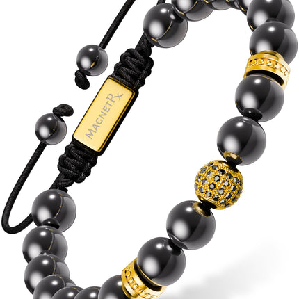 High Power Magnetic Hematite Bracelet Gold Zeus
