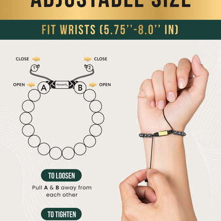 High Power Magnetic Hematite Bracelet Gold Zeus