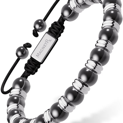 High Power Magnetic Hematite Bracelet Silver Titan