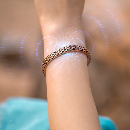 Link Chain Inlay Copper Cuff Magnetic Therapy Bracelet for Men & Women