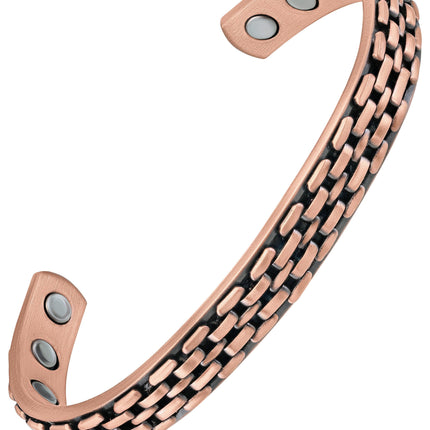 Link Chain Inlay Copper Cuff Magnetic Therapy Bracelet for Men & Women