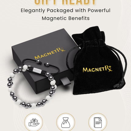 Magnetic Hematite & Moonstone Beaded Bracelet for Women