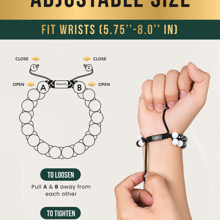 Magnetic Hematite & Moonstone Beaded Bracelet for Women
