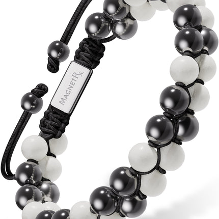 Magnetic Hematite & Moonstone Beaded Bracelet for Women