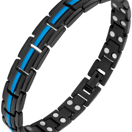 Magnetic Therapy Thin Blue Line Bracelet for Women