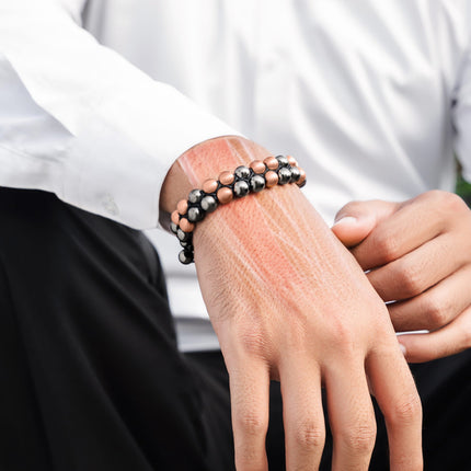 MAX Strength Magnetic Hematite & Copper Bracelet (Double Row)