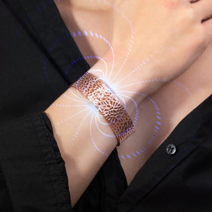 Mega Strength Magnetic Therapy Bracelet Wide Hammered Copper Cuff