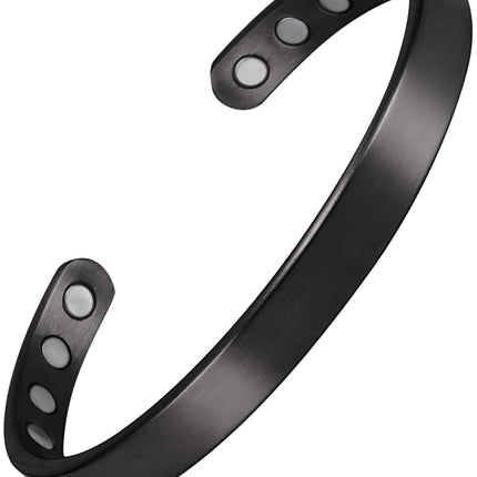 Men’s Magnetic Bracelet Cuff (Brushed Black)
