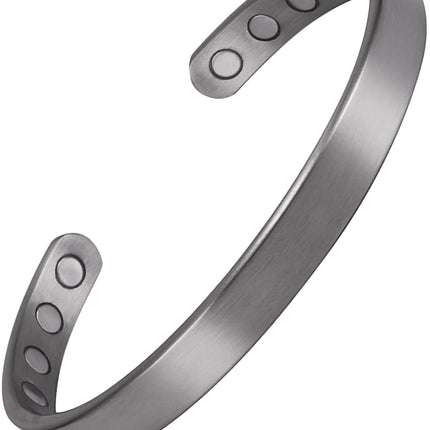 Men’s Magnetic Bracelet Cuff (Brushed Silver)